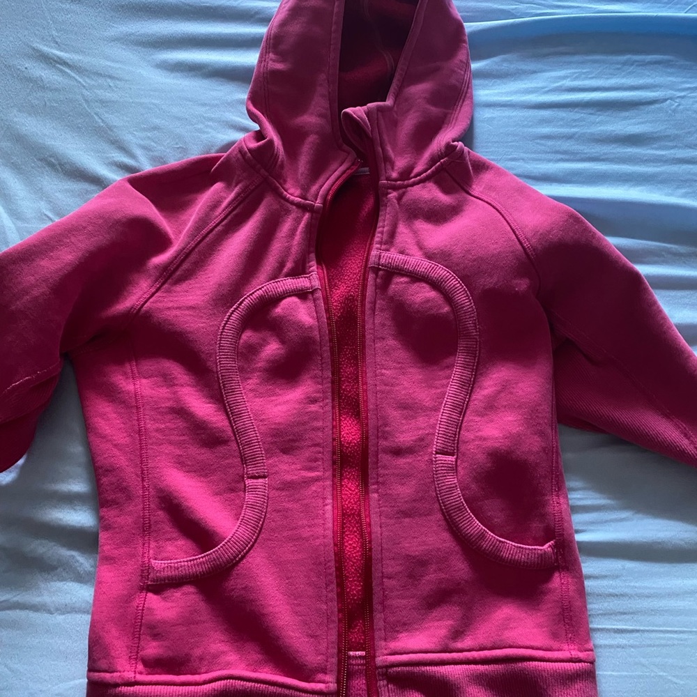 Lululemon Pink Scuba Full-Zip Hoodie